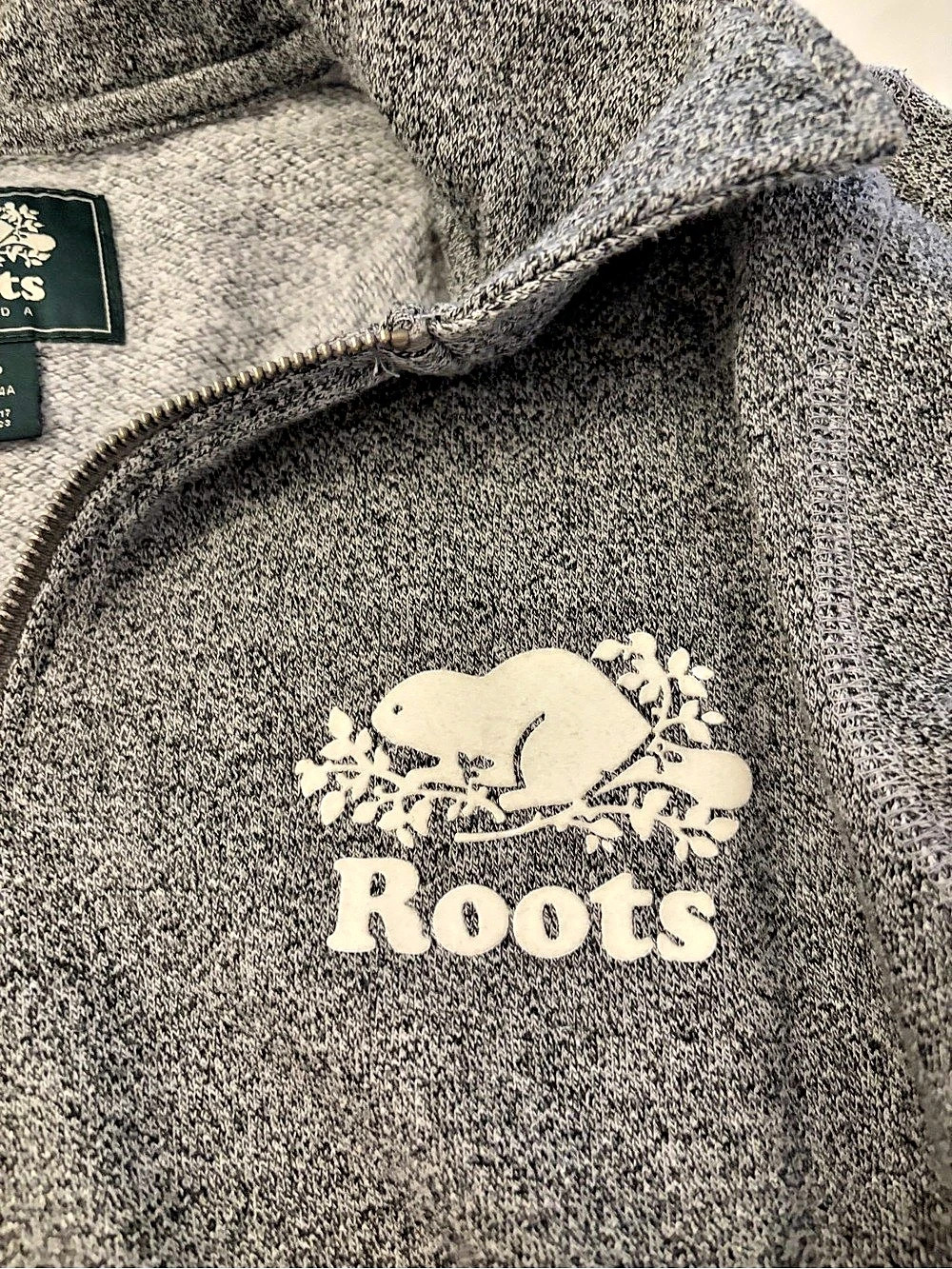 Roots Organic Cooper Relaxed Quarter Zip Stein S - Picture 8 of 9